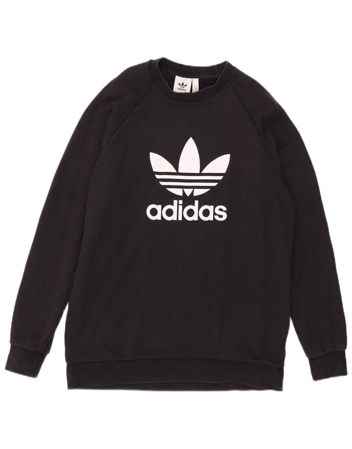 Hanorac grafic pentru bărbați Adidas Jumper mare, negru, bumbac