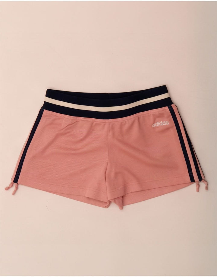 Pantaloni scurți sport Adidas pentru femei UK 12 Medium Pink Colorblock Poliester
