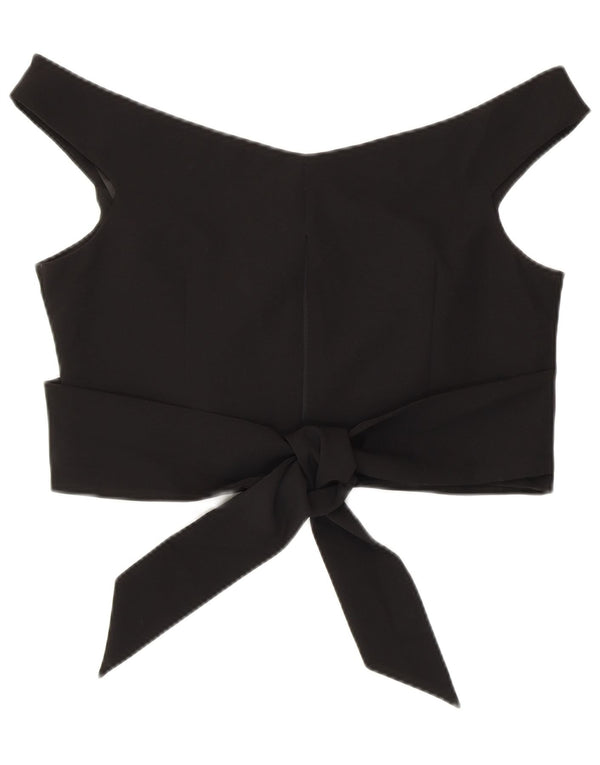 Coasta pentru femei Crop Off Shoulder UK 16 Poliester negru mare