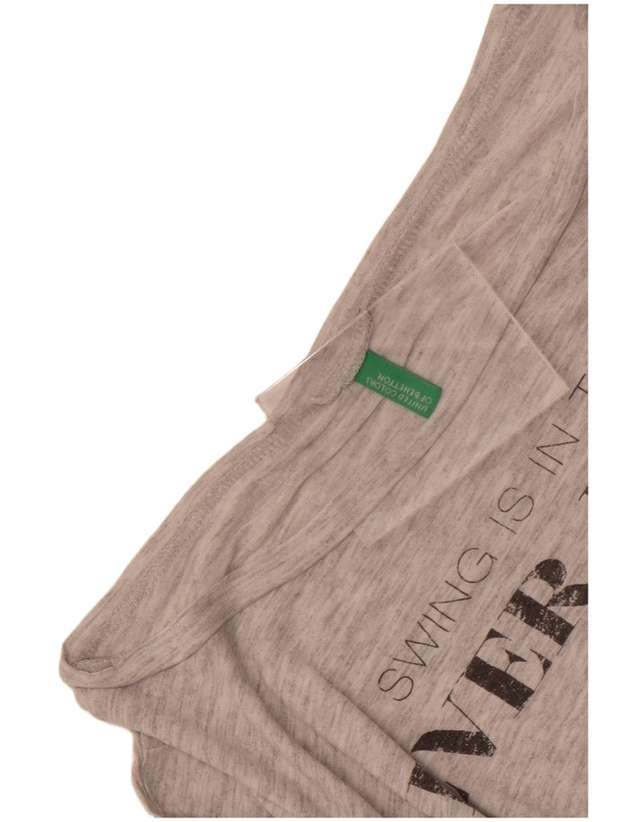 Tricou grafic Benetton pentru femei Top UK 14 Medium Grey Flecked