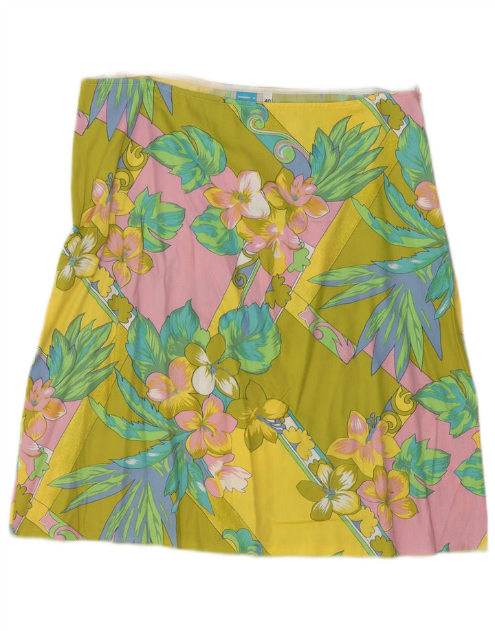 Fustă A-Line pentru Damă Vintage EU 40 Medium W30 Bumbac Floral Multicolor