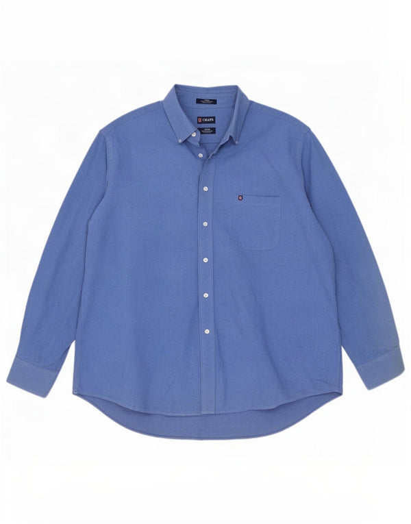 Cămașă Oxford pentru bărbați Chaps Mărimea 17 1/2 XL Bumbac albastru