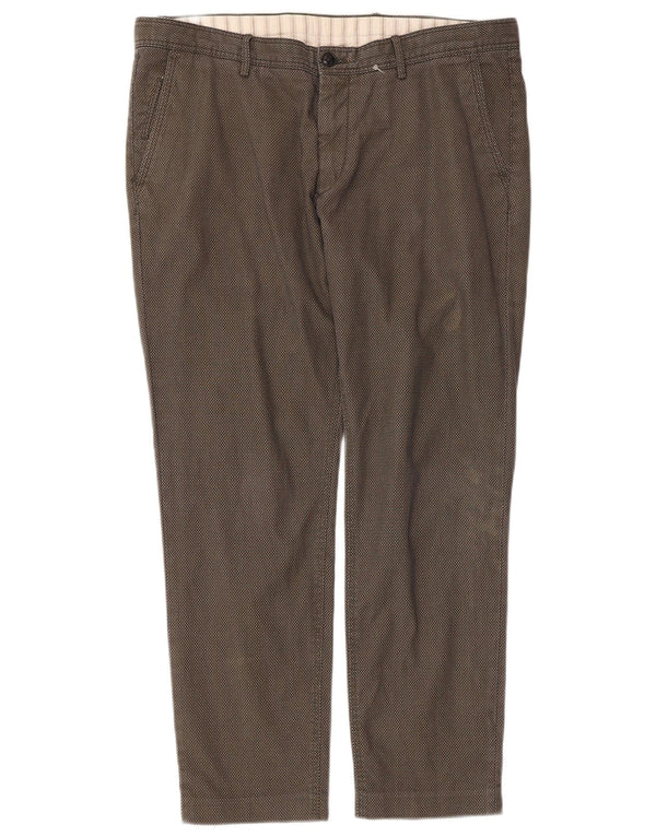 Pantaloni chino Massimo Dutti pentru bărbați EU 46 XL W36 L28 Kaki Check