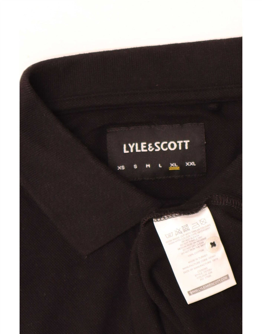 Tricou polo pentru bărbați Lyle & Scott XL, bumbac negru