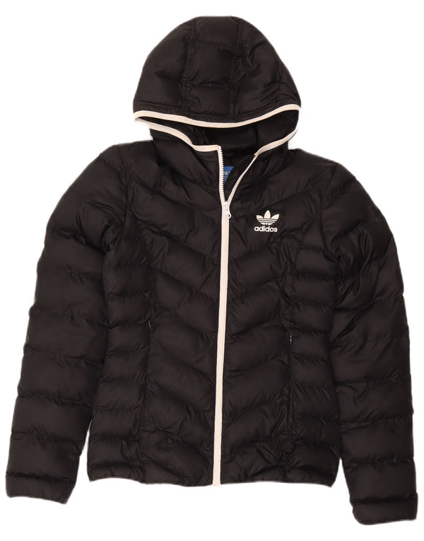 Jachetă căptușită cu glugă Adidas pentru femei UK 6 XS poliester negru