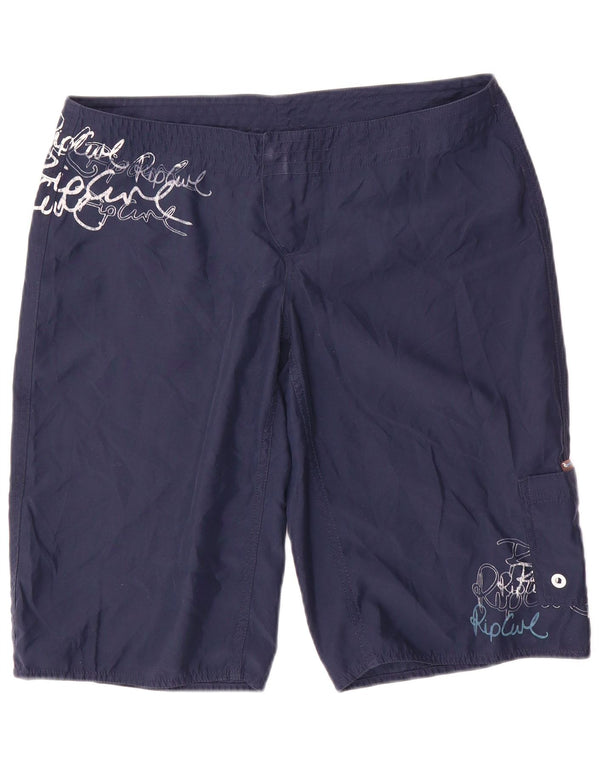 Pantaloni scurți de înot grafic Rip Curl pentru femei cu talie joasă US 12 XL bleumarin