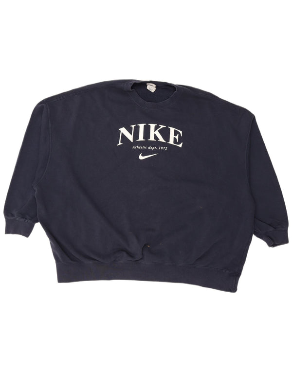 Pulover cu grafic supradimensionat NIKE pentru femei UK 16 mare bleumarin