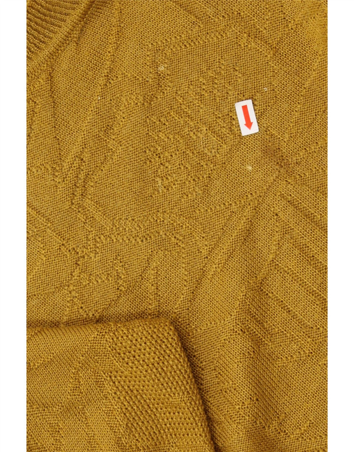 Pulover VINTAGE pentru femei cu decolteu rotund, UK 14, galben mediu