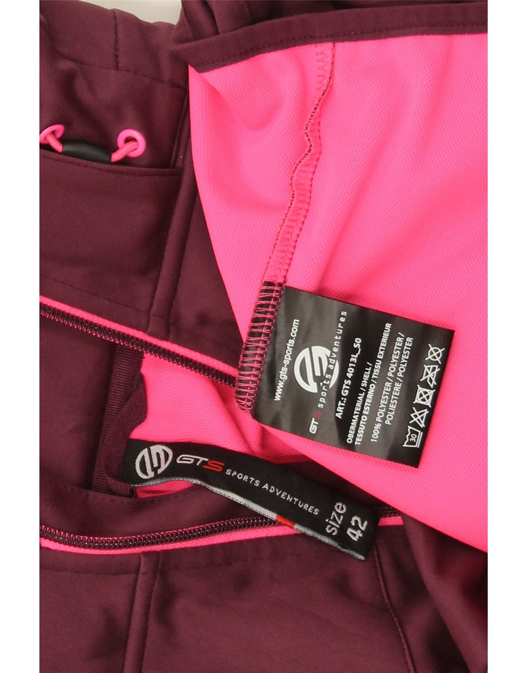 Jachetă vintage pentru femei IT 42 Poliester Burgundy mediu