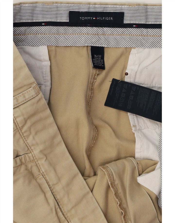 Pantaloni chino drepți pentru bărbați Tommy Hilfiger L36 L32 bumbac verde