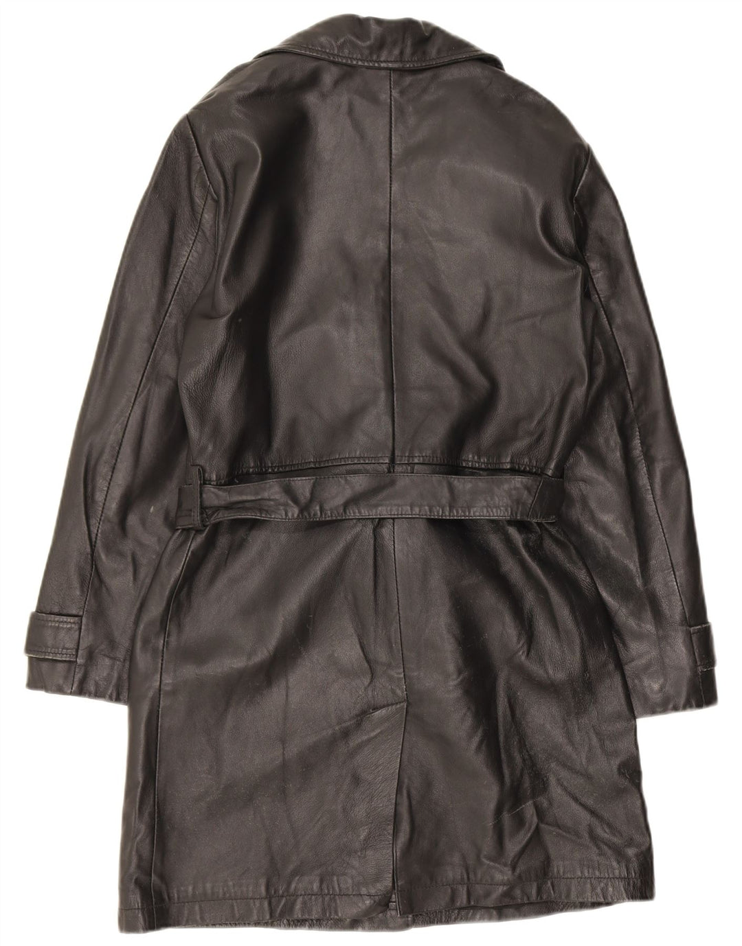 Palton din piele dublu pentru femei Stefanel UK 14 Piele neagra medie