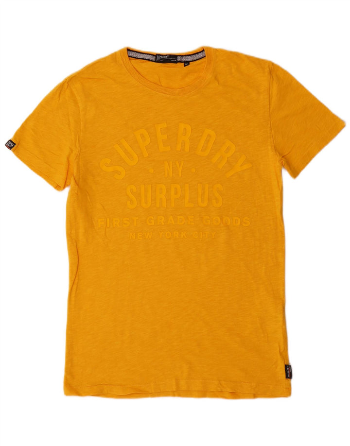 Tricou grafic pentru bărbați Superdry Top din bumbac pete galben mediu