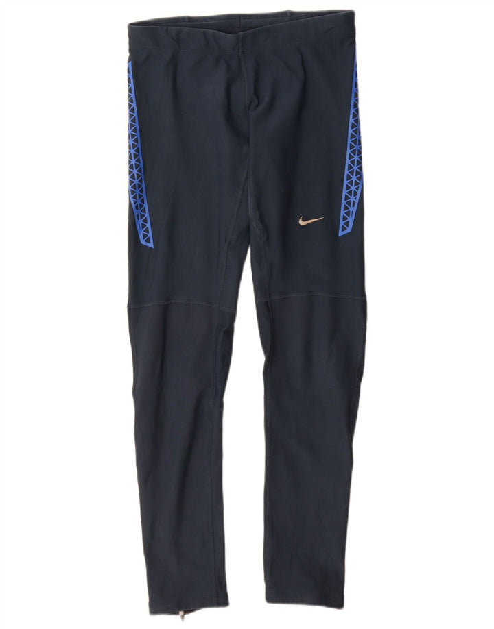 Leggings Dri Fit Nike pentru femei UK 8 Mici, poliester geometric, albastru bleumarin