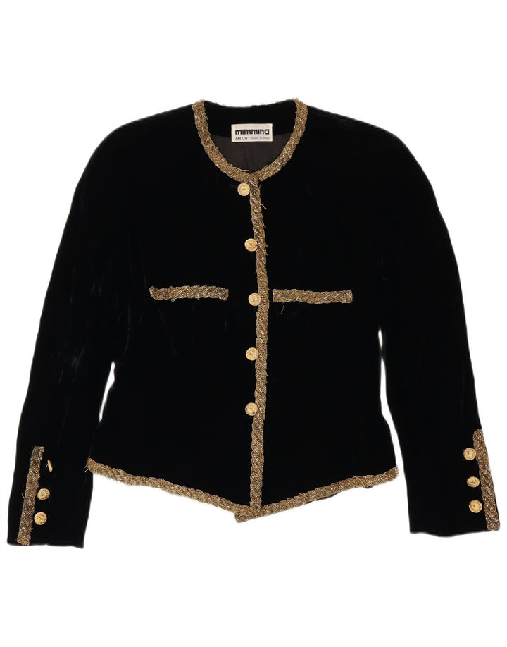 MIMMINA Jachetă Blazer Crop 5 Buttons pentru femei UK 12 Medium Black