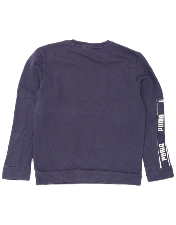 Hanorac grafic pentru bărbați Puma Jumper mic din bumbac bleumarin