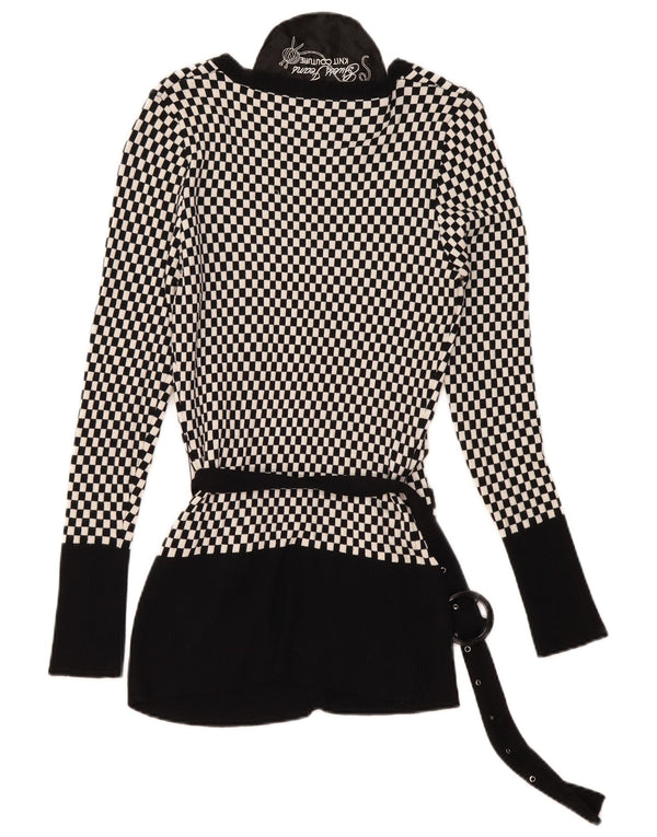 Pulover cardigan pentru femei Guess UK 14 mare, negru, geometric, viscoză