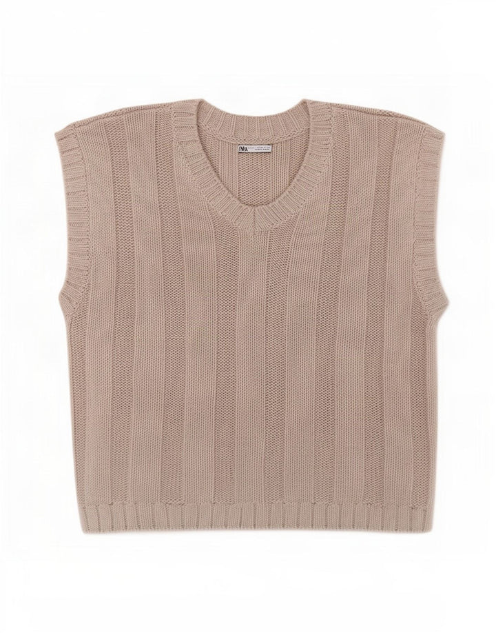 Zara Barbati Vesta Tank Top Mare Bumbac Gri