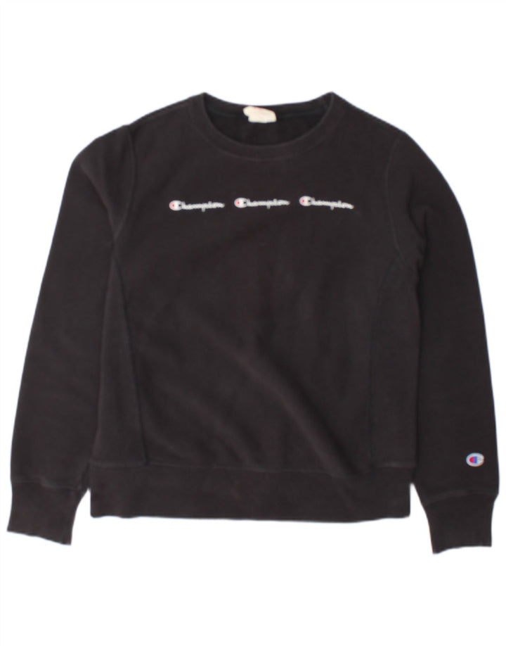 Pulover supradimensionat cu grafic pentru femei Champion UK 10 Mic Negru