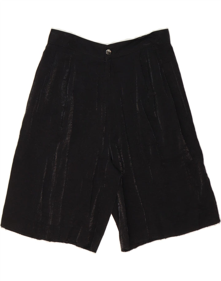 VINTAGE Womens Casual Shorts IT 44 Medium W28 Black Viscose Vintage Vintage and Second-Hand Vintage from Messina Hembry 