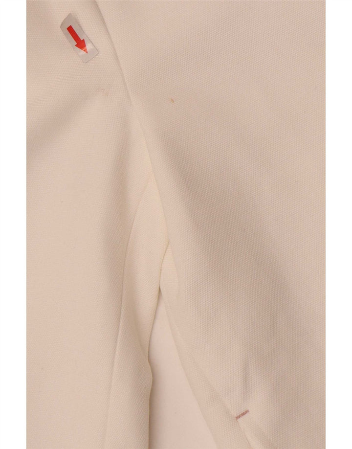 Sacou Blazer Fete 2 Nasturi Zara 9-10 Ani Bumbac Alb
