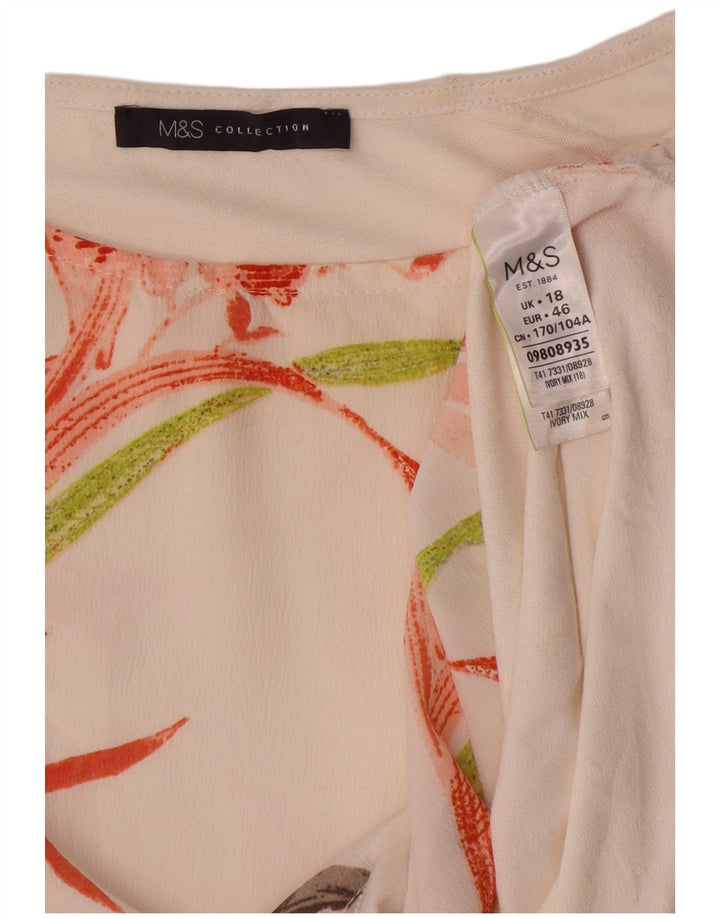 Bluză pentru femei Marks & Spencer, UK 18 XL, poliester floral alb