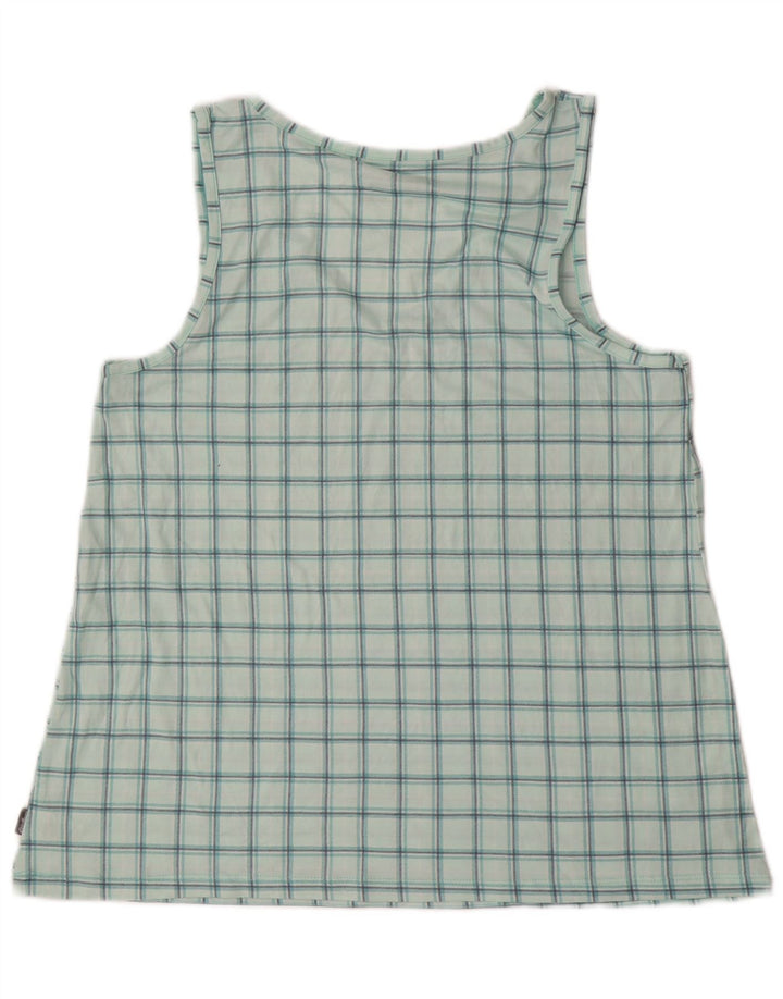 EDDIE BAUER Vestă Top pentru femei UK 16 Large Blue Check Poliester