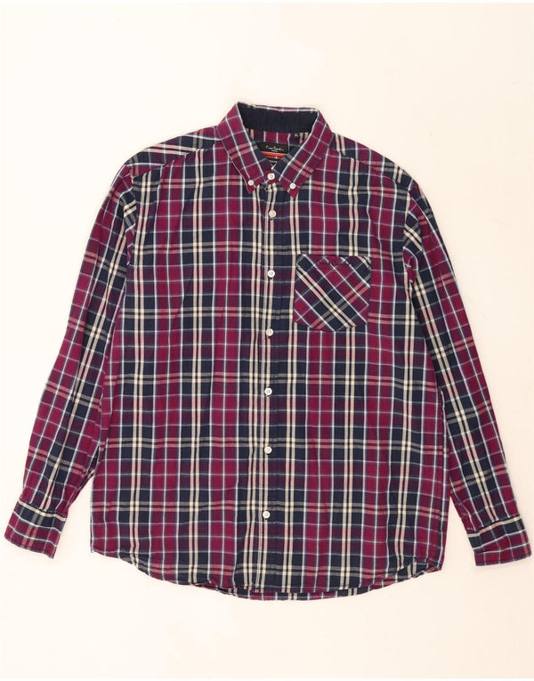 Cămașă pentru bărbați Pierre Cardin Regular Fit XL Mov carouri