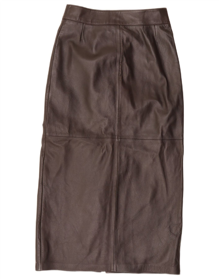 Fusta Maxi din piele pentru femei Helium UK 10 Small W28 Brown