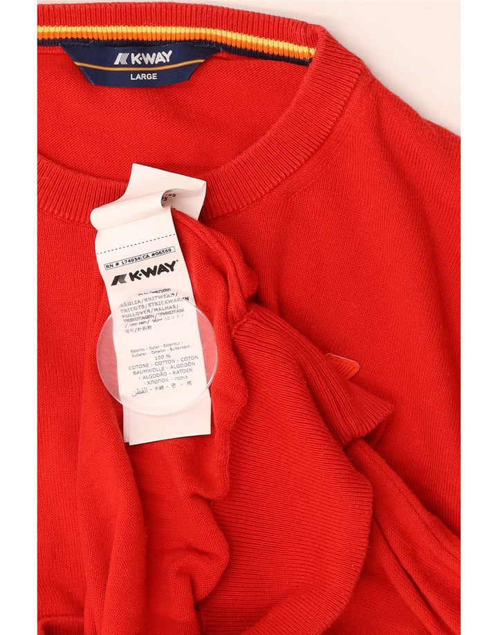 Pulover K-Way pentru bărbați cu gât roșu mare, bumbac