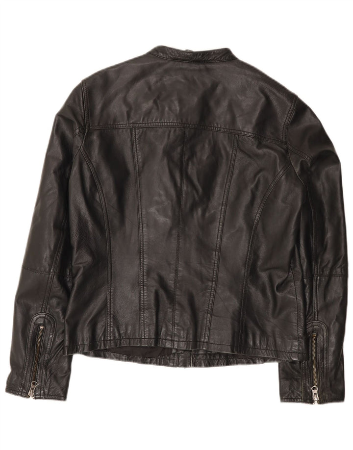 Jachetă de motociclist din piele vintage pentru femei UK 14, mare, neagră