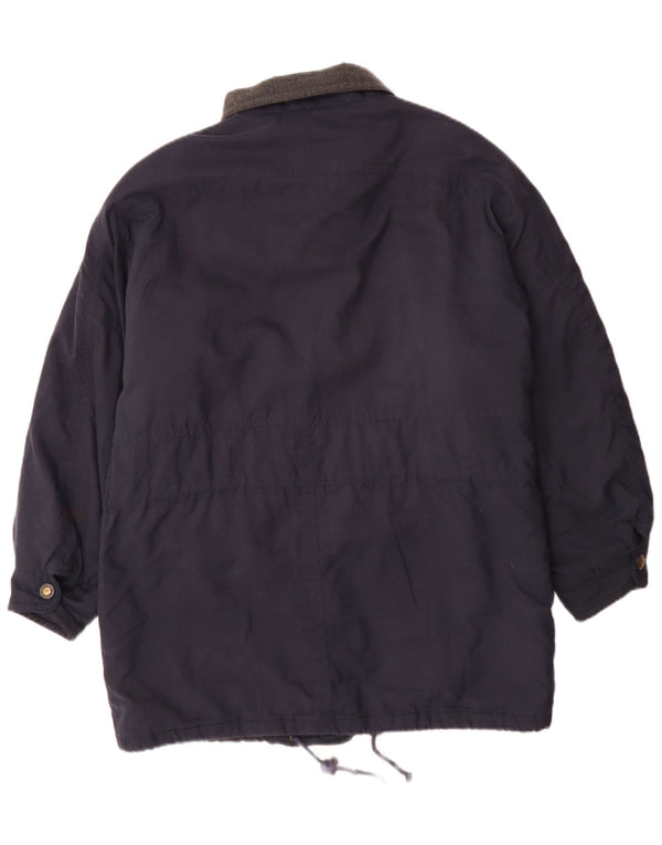 Jachetă vintage pentru bărbați UK 38, mediu, bleumarin, poliester color bloc