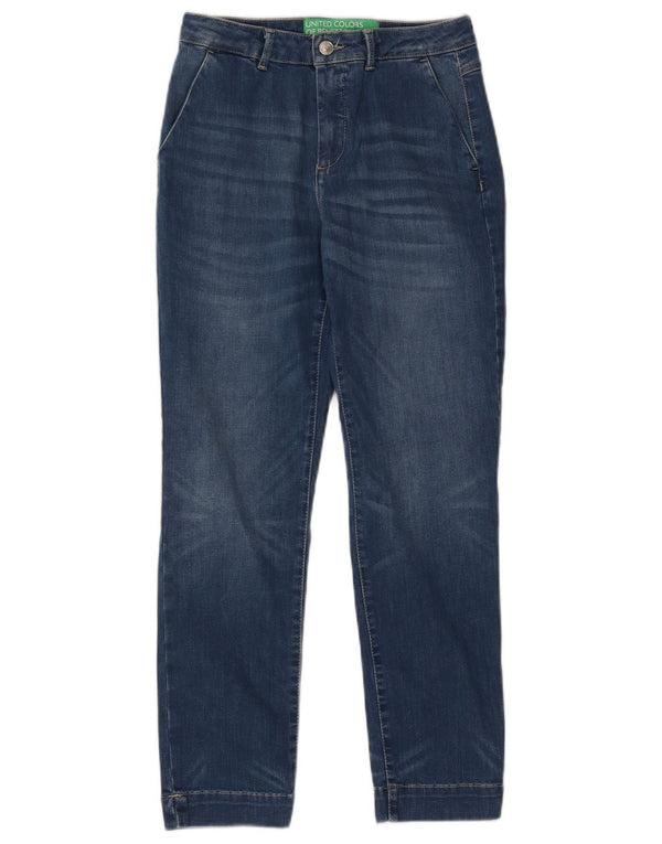 Blugi slim pentru femei Benetton UK 8 Small W26 L27 Blue Bumbac