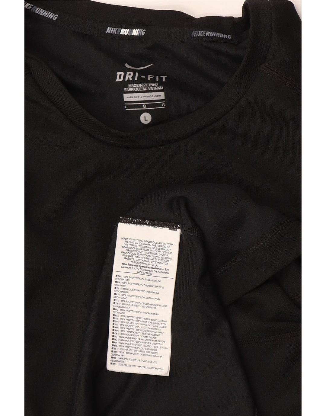 Tricou Nike Dri Fit pentru bărbați Top mare din poliester negru