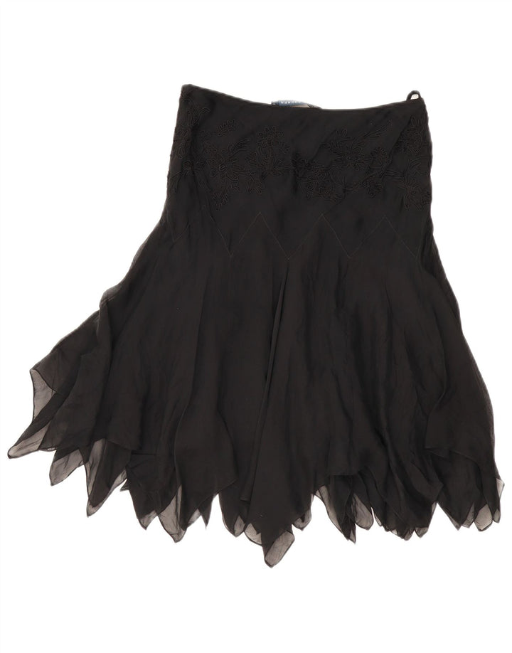 Fusta asimetrică pentru femei RALPH LAUREN US 6 Medium W28 Mătase neagră