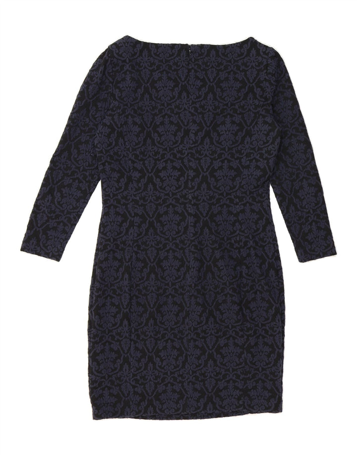 ARMANI JEANS Womens Sheath Dress IT 44 Medium Navy Blue Paisley Vintage Armani Jeans and Second-Hand Armani Jeans from Messina Hembry 