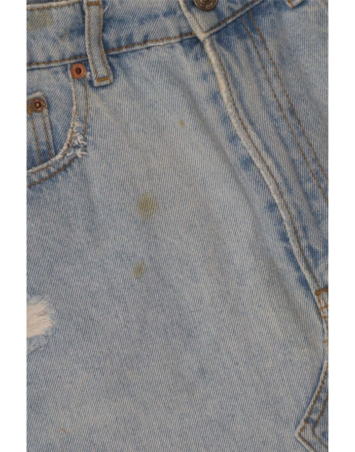 Fusta Mini Denim Distressed pentru Damă Zara Medium W28 Bumbac Albastru