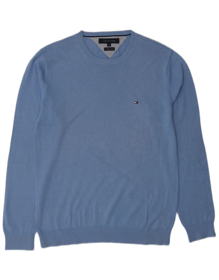 Pulover pentru bărbați TOMMY HILFIGER Pulover cu gât crew albastru mediu