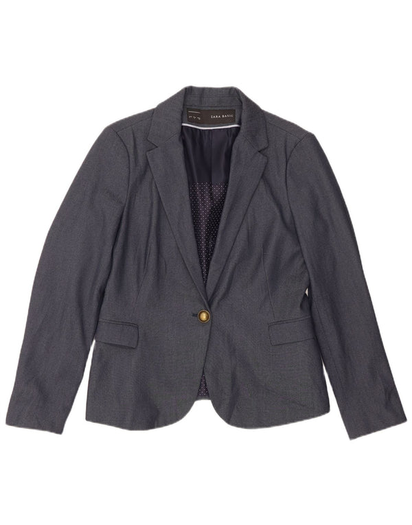 Blazer pentru femei Zara, cu 1 nasture, UK 14, mare, bleumarin