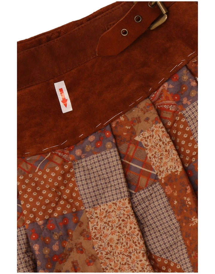 Fusta evazată pentru femei Sportmax UK 12 Medium W24 Maro Poliester mozaic
