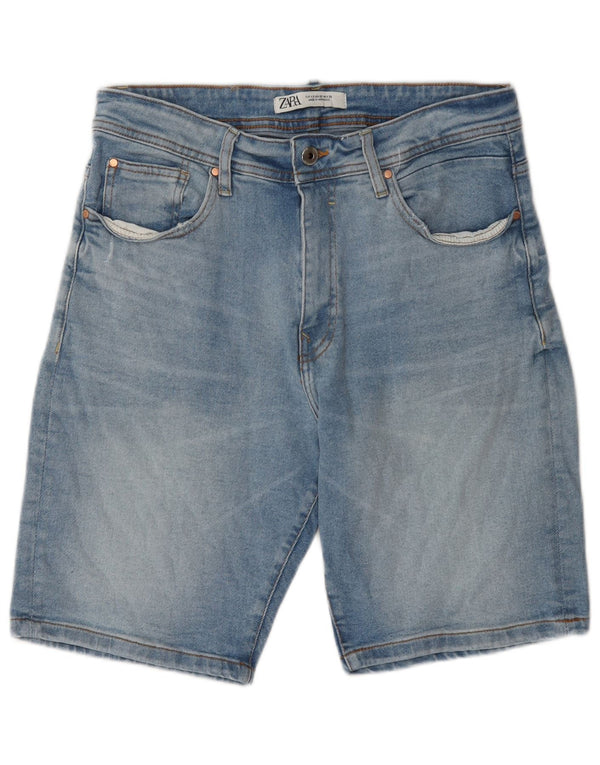 Pantaloni scurți din denim pentru bărbați Zara EU 42 Large W32 Blue Bumbac