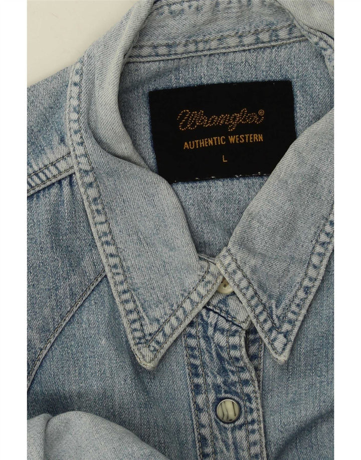 Cămașă din blugi Wrangler pentru femei UK 14 Large Blue