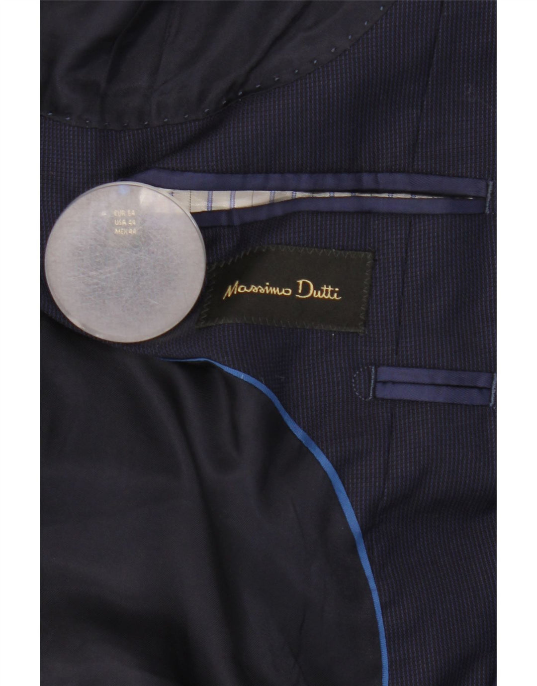 Massimo Dutti Jachetă pentru bărbați cu 2 nasturi EU 54 XL Lână bleumarin