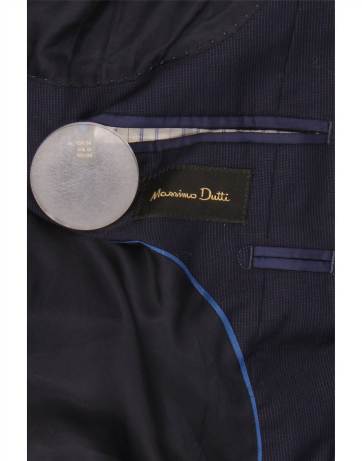 Massimo Dutti Jachetă pentru bărbați cu 2 nasturi EU 54 XL Lână bleumarin