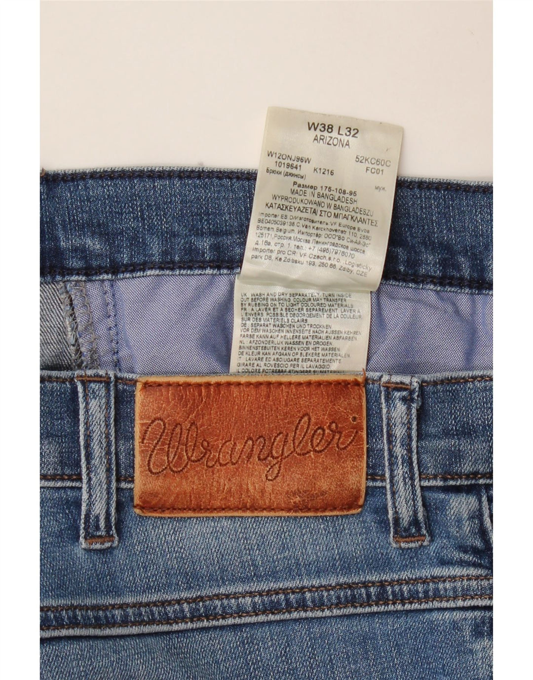 WRANGLER Blugi drepte pentru bărbați Arizona W38 L32 Bumbac albastru