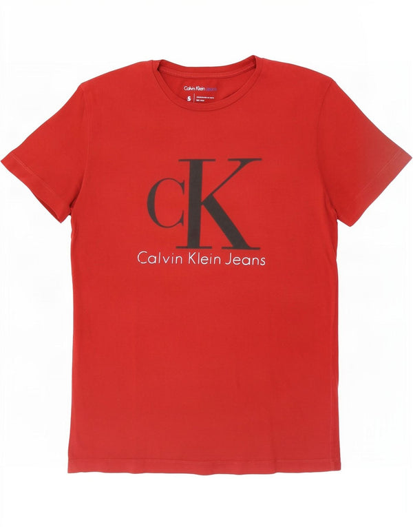 Tricou grafic pentru bărbați Calvin Klein Jeans Top mic roșu