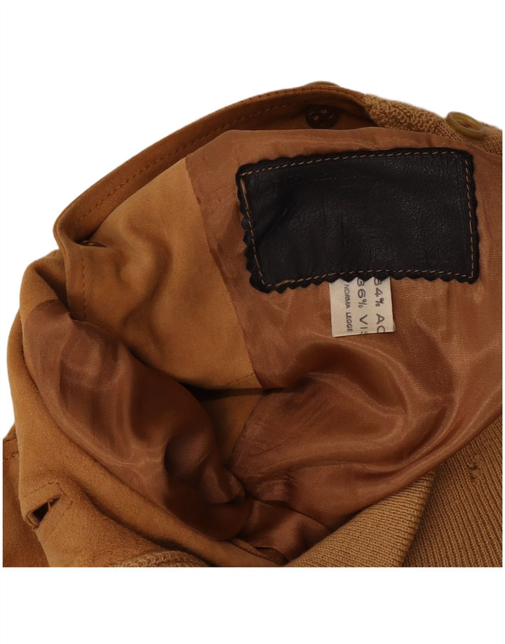 Bomber vintage pentru bărbați din piele intoarsa UK 36 Mic din piele maro