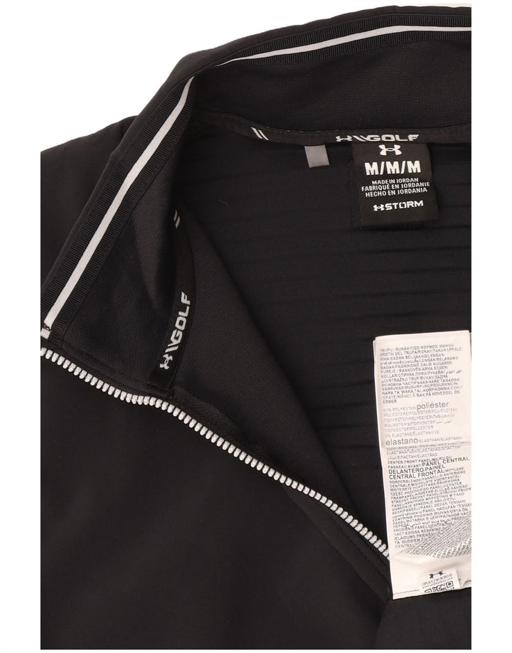 Pulover pentru bărbați Under Armour, cu fermoar și gât, poliester mediu negru