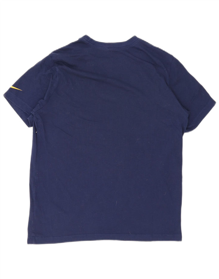 Tricou grafic Nike pentru bărbați Top mediu din bumbac bleumarin