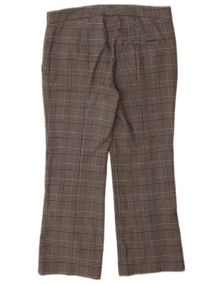 Pantaloni de costum drepți pentru femei Zara EU 38 Mici L32 L26 Poliester cu carouri gri