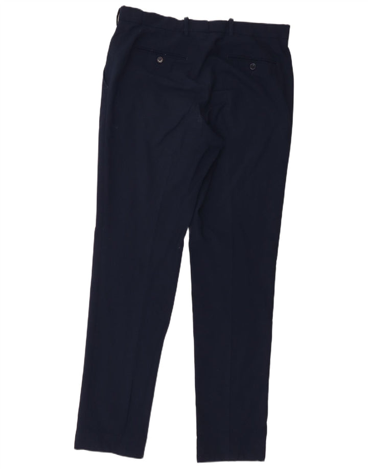 Marks & Spencer Pantaloni de costum drept bărbați L34 L33 Lână bleumarin